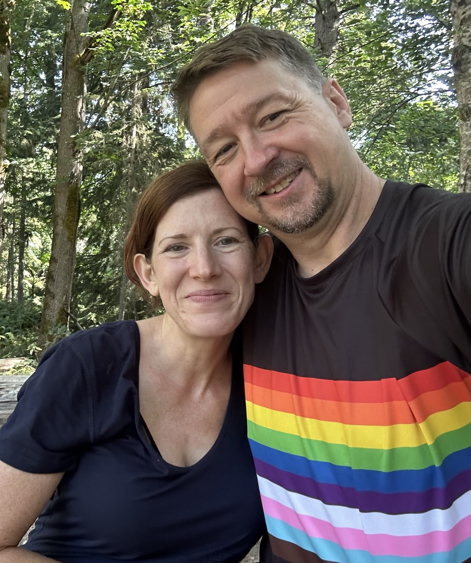 Angela and David in the forest